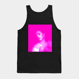 Beautiful girl, her skin made from particles, glowing. Bright pink. Soft and beautiful. Tank Top